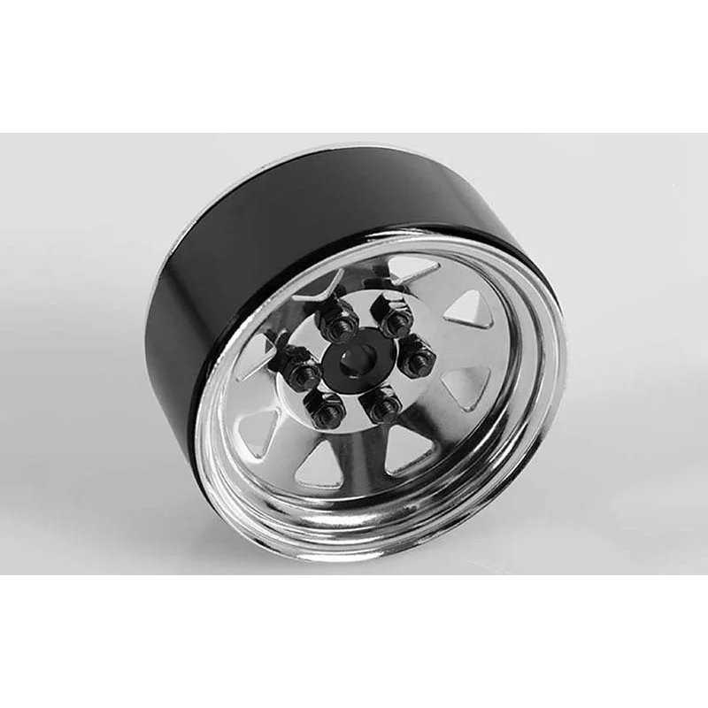 Z-W0002 6 Lug Wagon 1.9″ Steel Stamped Beadlock Wheels (Chrome)