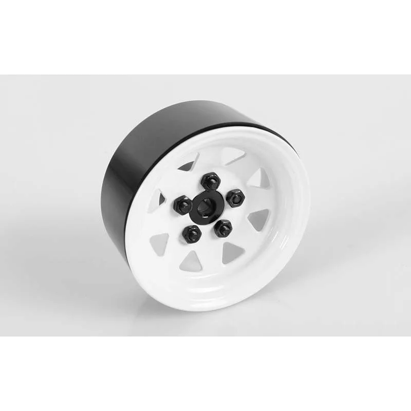 Z-W0127 5 Lug Wagon 1.9″ Steel Stamped Beadlock Wheels (White)