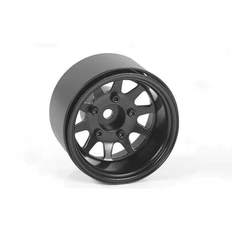 Z-W0281 Deep Dish Wagon 1.55″ Stamped Steel Beadlock Wheels (Black)