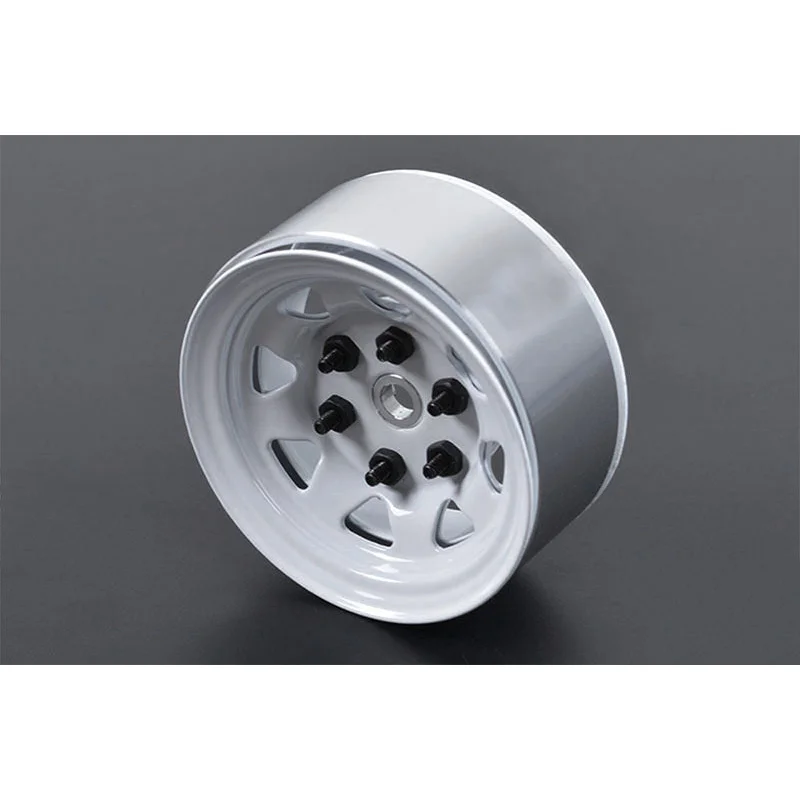 Z-W0035 Stamped Steel 1.55″ Stock White Beadlock Wheels