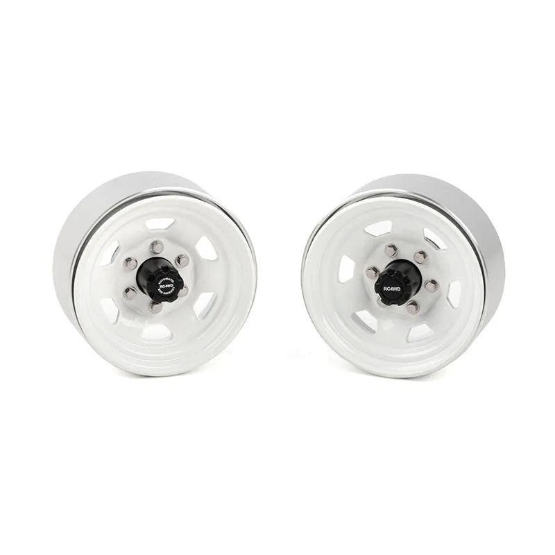 Z-W0066 Stamped Steel 1.7″ Beadlock SR5 Wheels (White/Black)