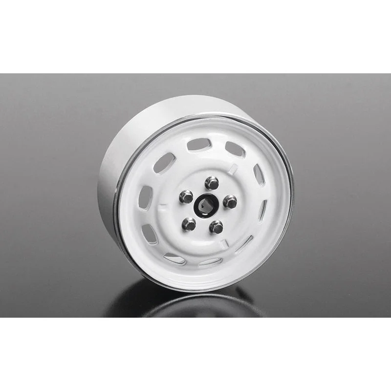 Z-W0311 Stamped Steel 1.7″ 10-Oval Hole Wheels (White)
