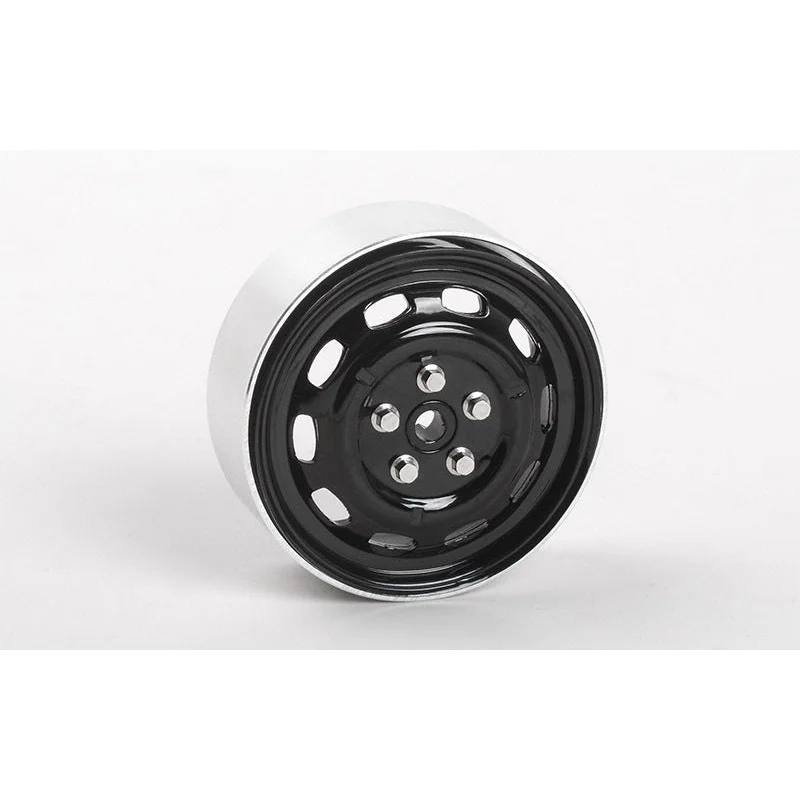 Z-W0313 Stamped Steel 1.7″ 10-Oval Hole Wheels (Black)