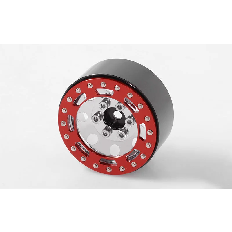 Z-W0225 TRO 1.7″ Stamped Steel Beadlock Wheels (Red/Chrome)