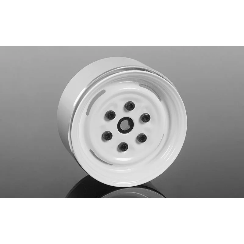 Z-W0288 Vintage Yota 6 Lug Stamped Steel 1.55″ Beadlock Wheels (White)